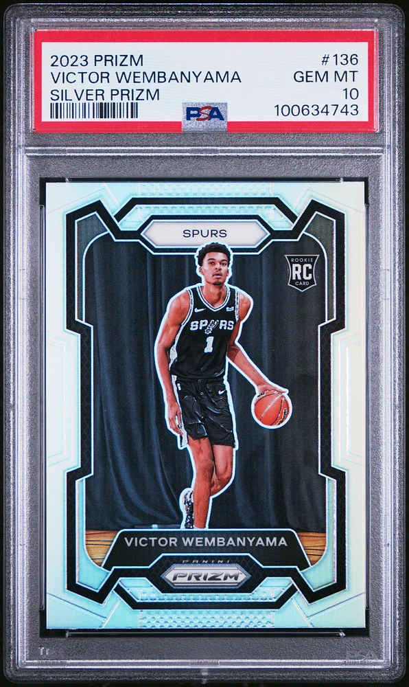 2023 Panini Prizm 136 Victor Wembanyama Silver Prizm PSA