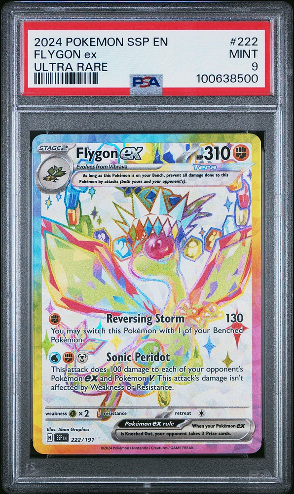 2024 Pokemon Ssp En-surging Sparks 222 Flygon Ex Ultra Rare PSA