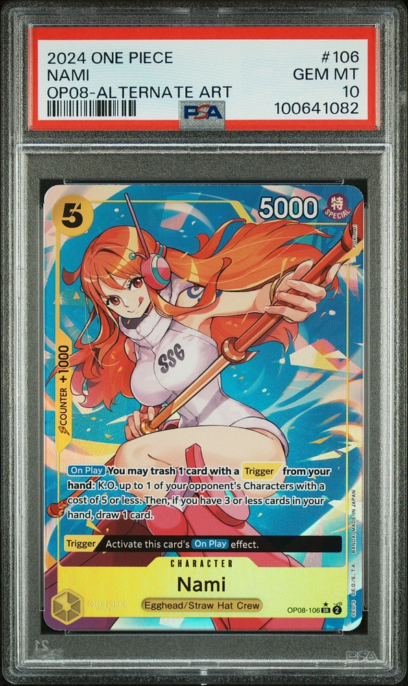 2024 One Piece Op08-two Legends 106 Nami Alternate Art PSA 10