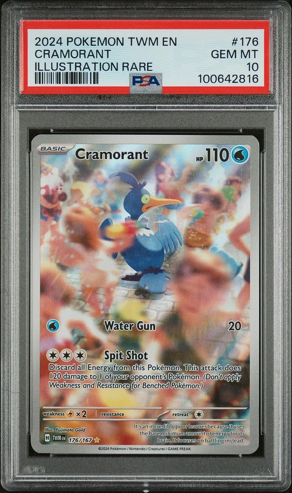 2024 Pokemon Twm En-twilight Masquerade 176 Cramorant Illustration Rare PSA