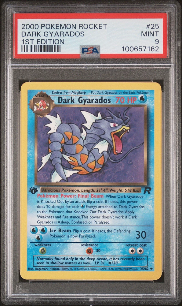 2000 Pokemon Rocket 25 Dark Gyarados 1st Edition PSA