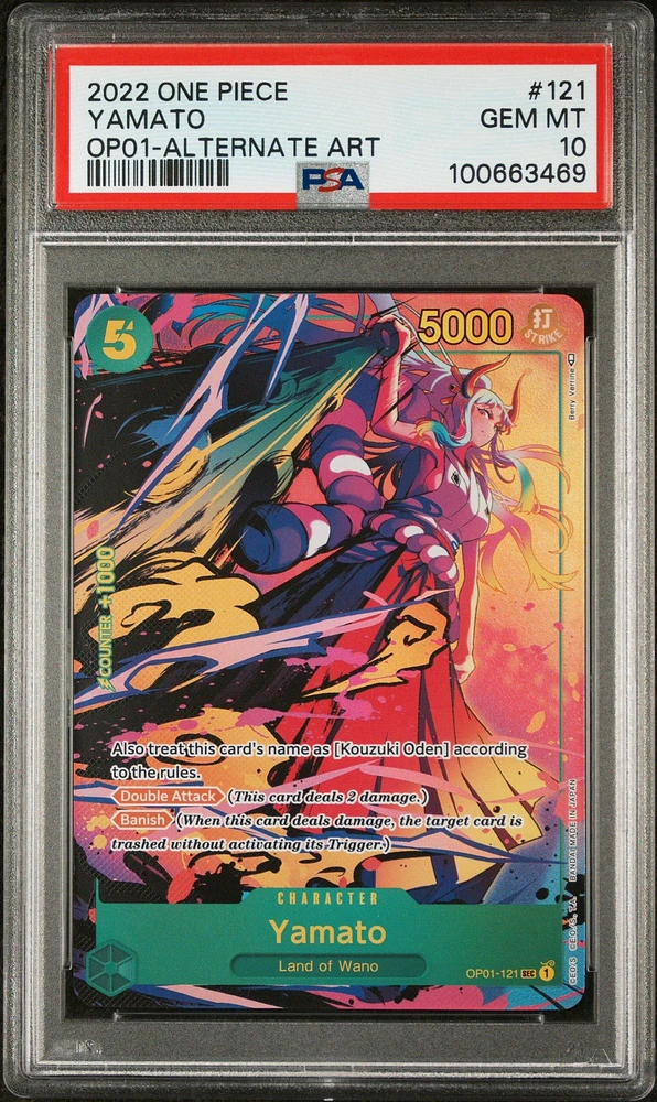 2022 One Piece Romance Dawn 121 Yamato Alternate Art PSA 10