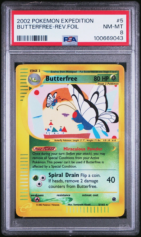 2002 Pokemon Expedition 5 Butterfree-reverse Foil PSA