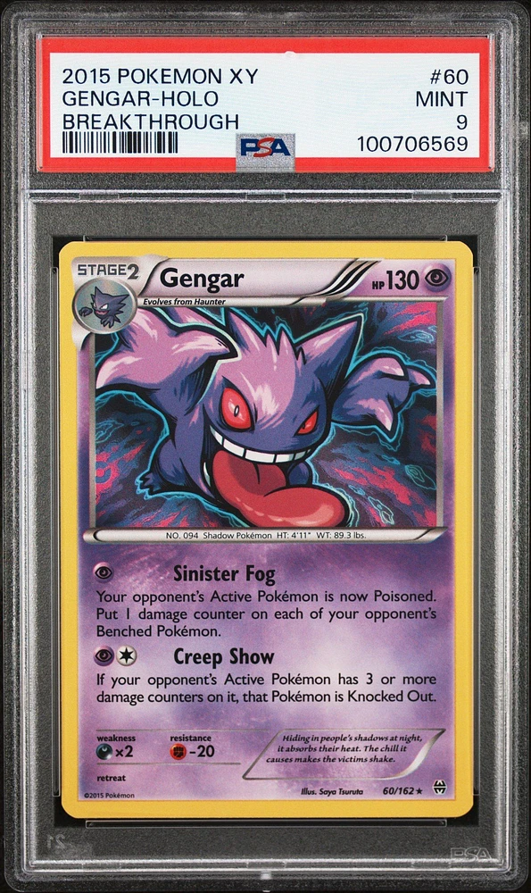 2015 Pokemon Xy Breakthrough 60 Gengar-holo PSA