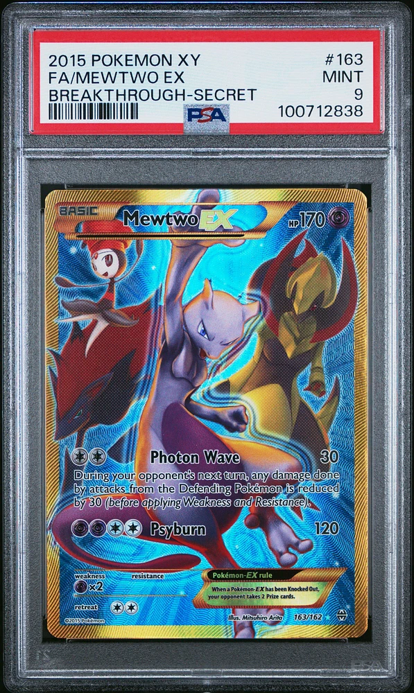 2015 Pokemon Xy Breakthrough Full Art/mewtwo Ex Secret PSA