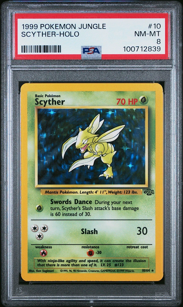 1999 Pokemon Jungle 10 Scyther-holo PSA