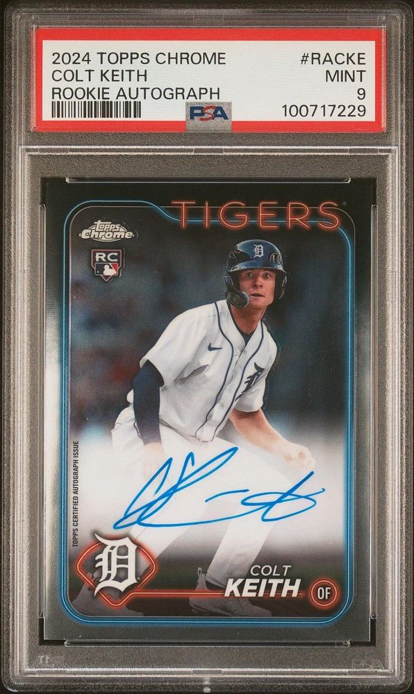 2024 Topps Chrome Rookie Autographs Racke Colt Keith PSA 9