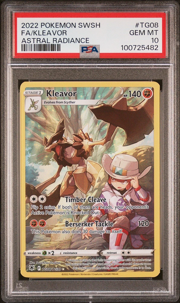 2022 Pokemon Sword & Shield Astral Radiance Tg08 Full Art/kleavor PSA