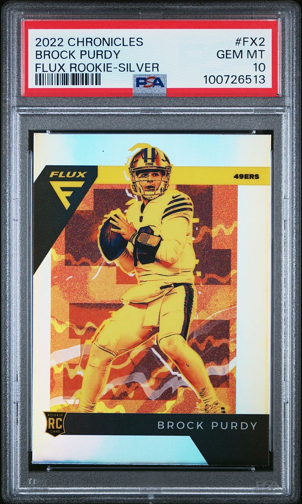 2022 Panini Chronicles Flux Rookies Fx2 Brock Purdy Silver PSA 10