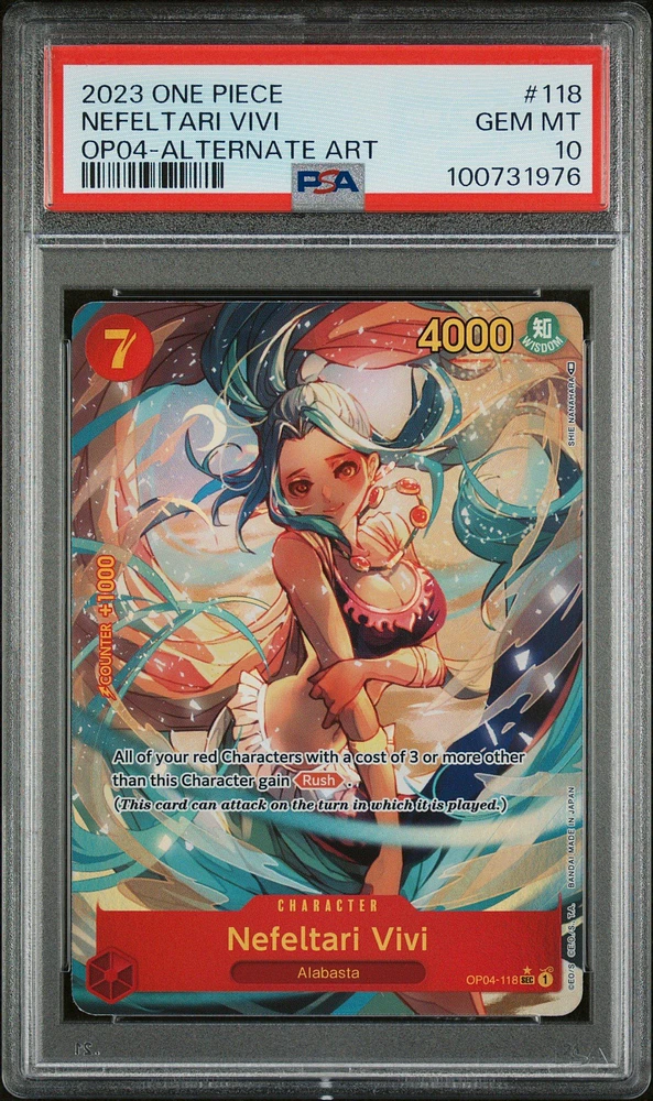 2023 One Piece Op04-kingdoms Of Intrigue Nefeltari Vivi Alternate Art PSA 10