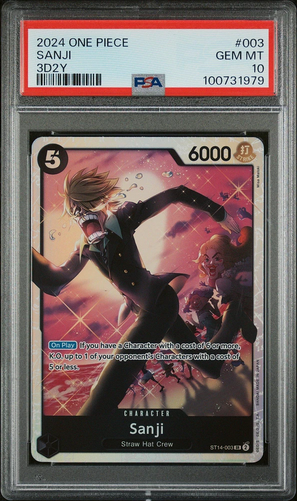 2024 One Piece Starter Deck-3d2y 003 Sanji PSA 10