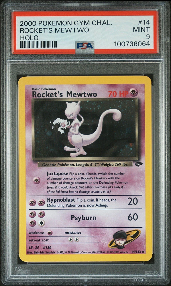 2000 Pokemon Gym Challenge 14 Rocket's Mewtwo Holo PSA