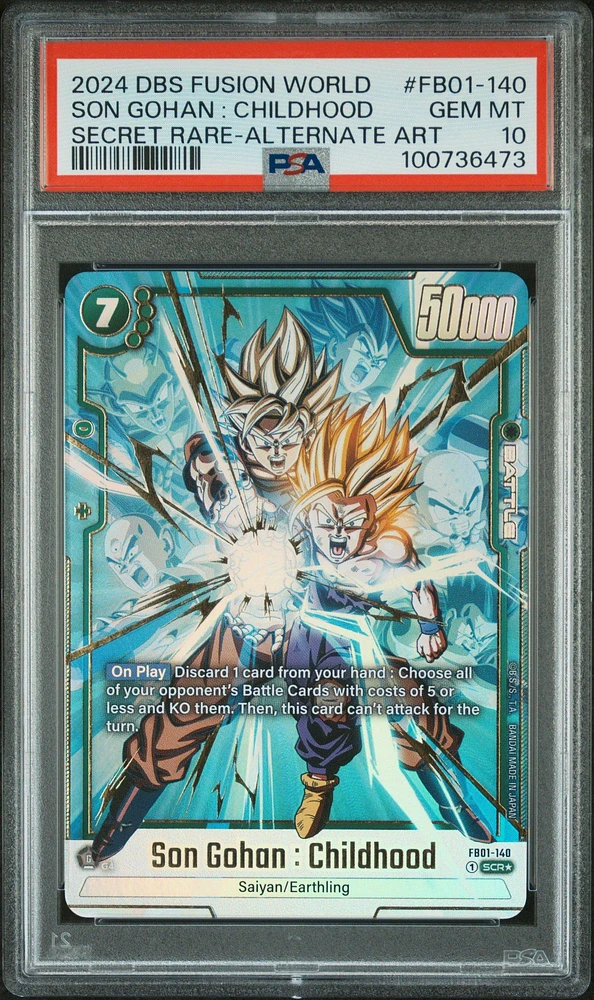 2024 Dragon Ball Super Card Game Fusion World Awakened Pulse Fb01-140 Son Gohan : Childhood Secret Rare-alternate Art PSA 10