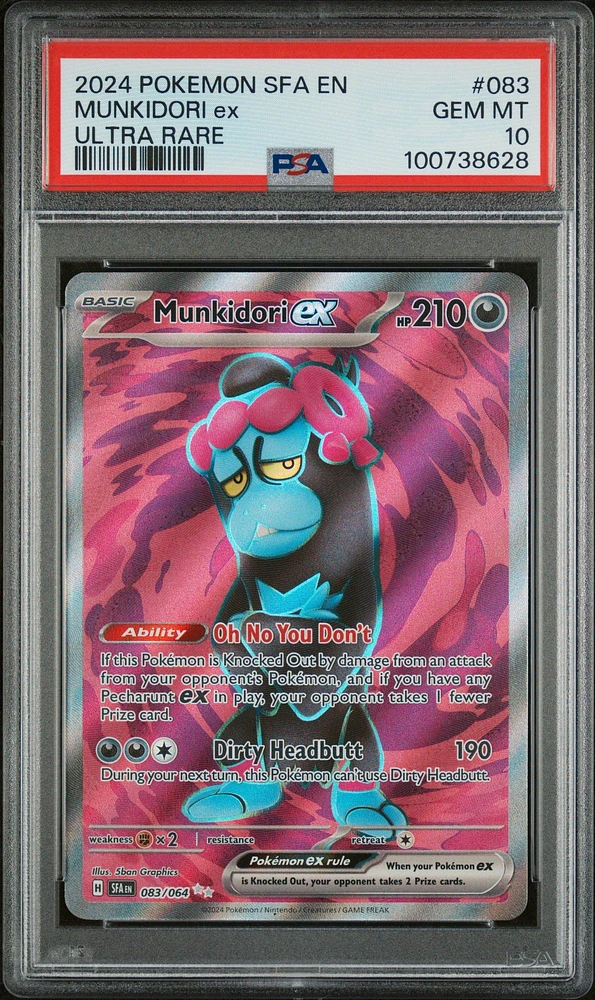 2024 Pokemon Sfa En-shrouded Fable 083 Munkidori Ex Ultra Rare PSA 10