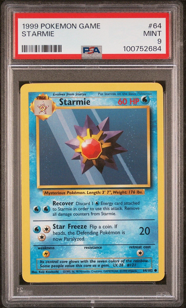 1999 Pokemon Game 64 Starmie PSA