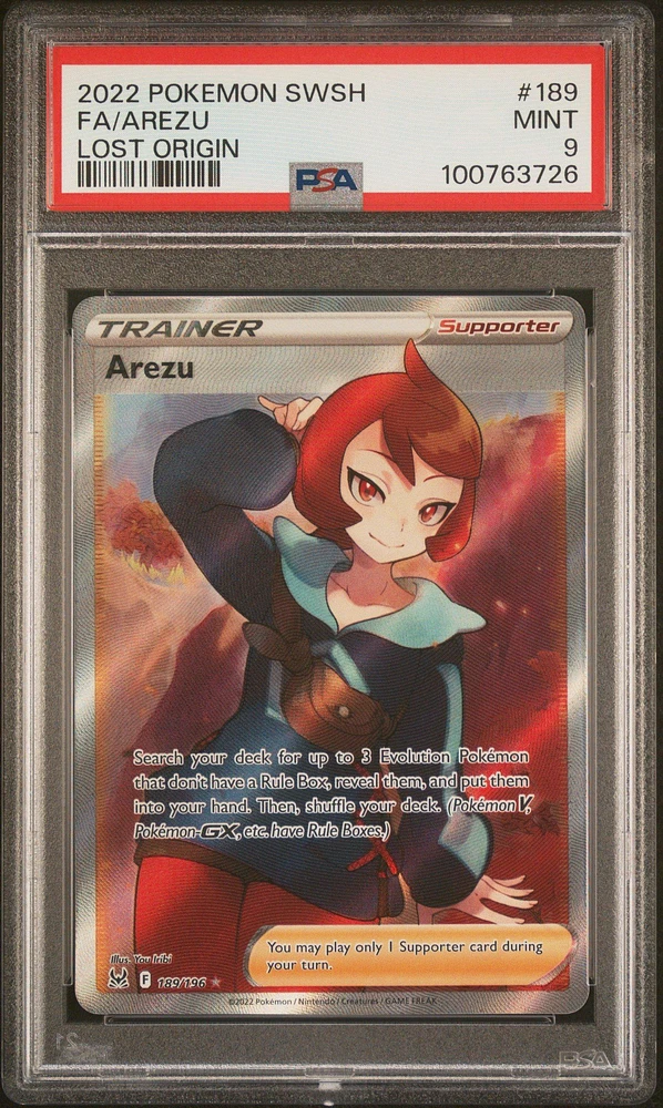 2022 Pokemon Sword & Shield Lost Origin 189 Full Art/arezu PSA