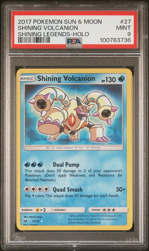 2017 Pokemon Sun & Moon Shining Legends 27 Shining Volcanion-holo PSA