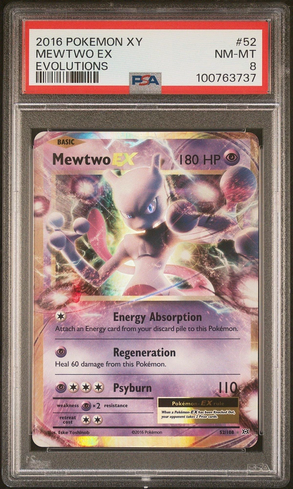 2016 Pokemon Xy Evolutions 52 Mewtwo Ex PSA