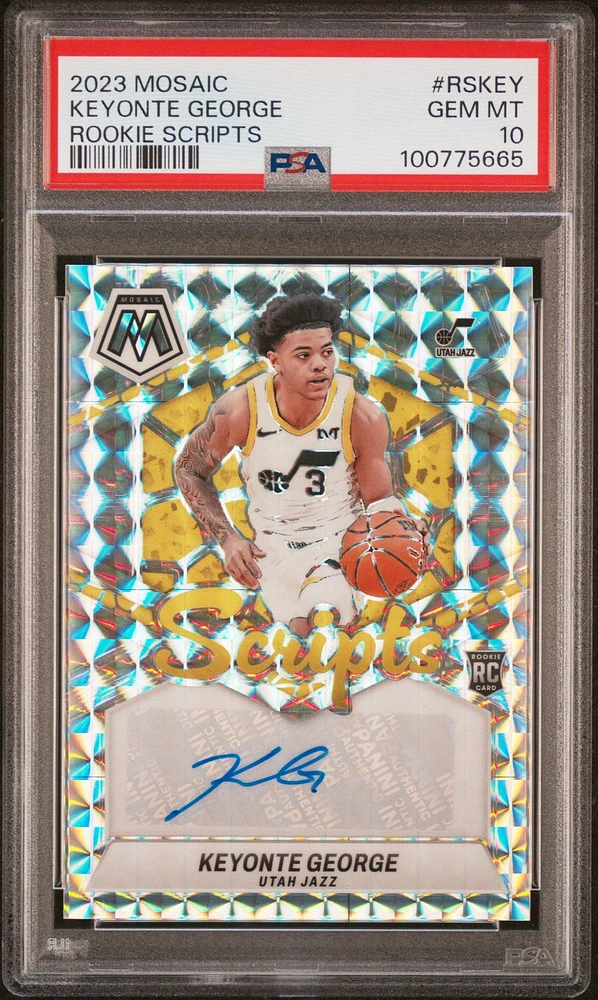 2023 Panini Mosaic Rookie Scripts Rskey Keyonte George PSA 10