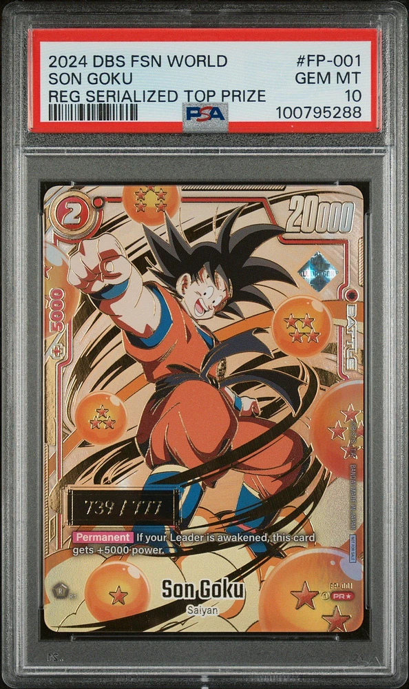 2024 Dragon Ball Super Card Game Fusion World Regionals Serialized Top Prize Fp-001 Son Goku PSA 10