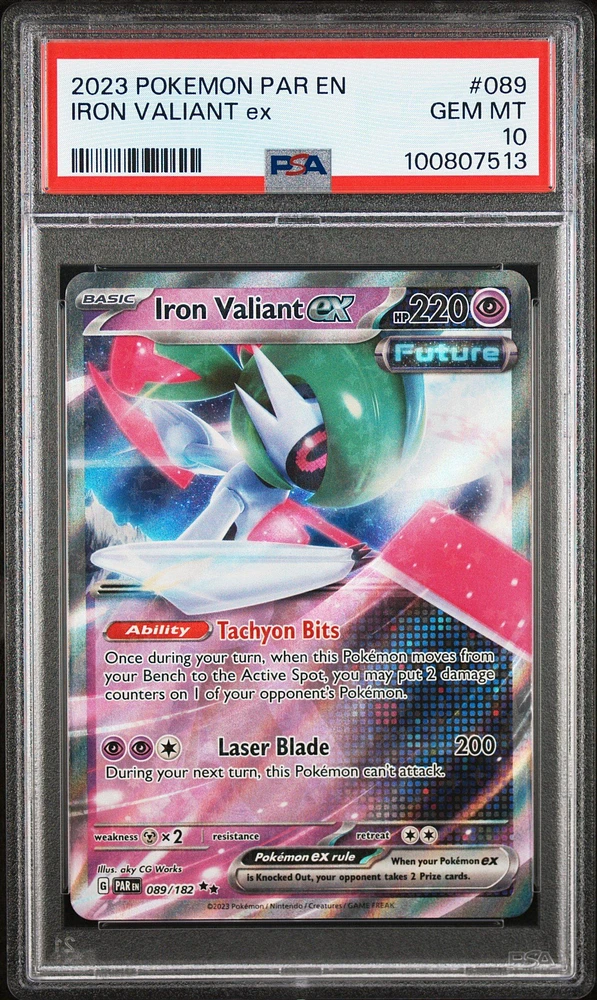 2023 Pokemon Par En-paradox Rift Iron Valiant Ex PSA
