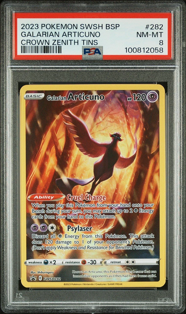 2023 Pokemon Swsh Black Star Promo 282 Galarian Articuno Crown Zenith Tins PSA