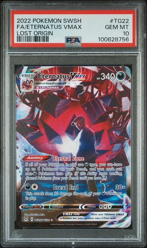 2022 Pokemon Sword & Shield Lost Origin Tg22 Full Art/eternatus Vmax PSA