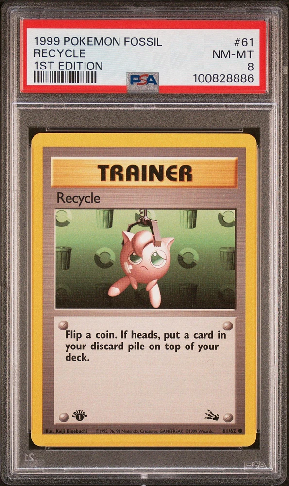 1999 Pokemon Fossil 61 Recycle 1st Edition PSA
