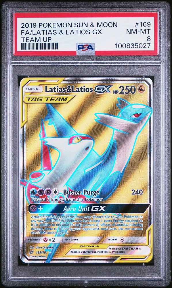 2019 Pokemon Sun & Moon Team Up Full Art/latias & Latios Gx PSA