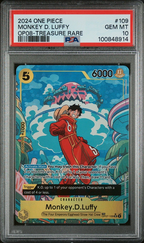2024 One Piece Two Legends 109 Monkey D. Luffy Treasure Rare PSA 10