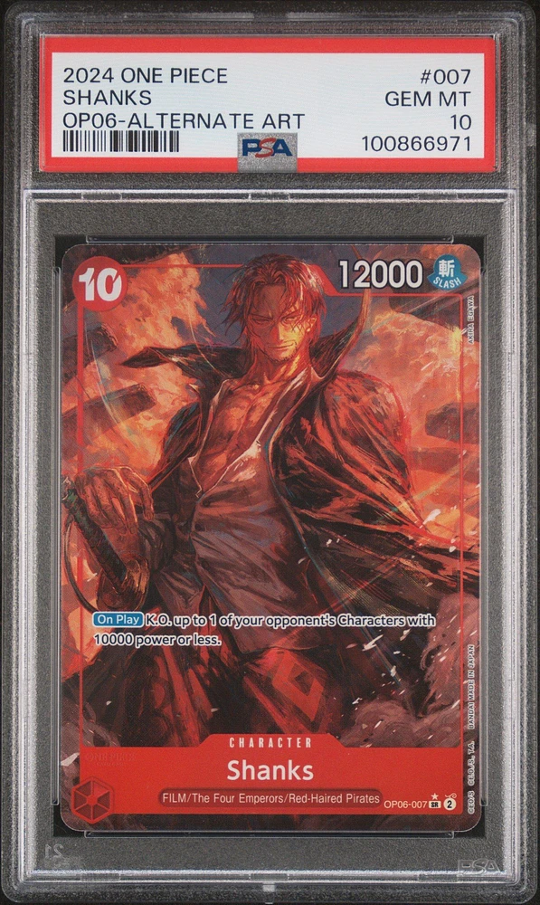 2024 One Piece Wings Of The Captain 007 Shanks Alternate Art PSA 10