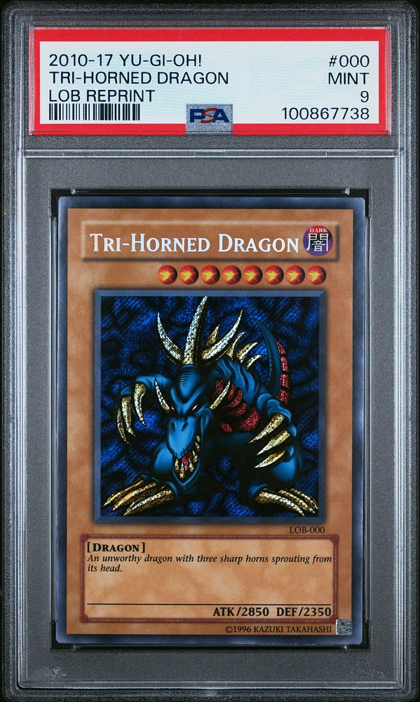 2010-2017 Yu-gi-oh! Legend Of Blue Eyes White Dragon Reprint 000 Tri-horned Dragon PSA