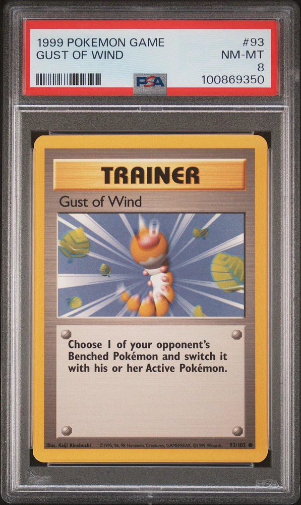 1999 Pokemon Game 93 Gust Of Wind PSA