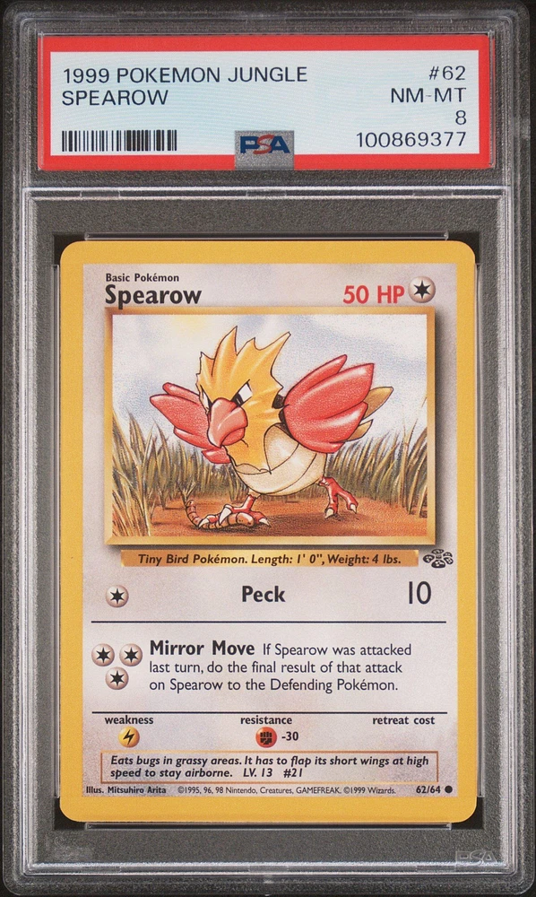 1999 Pokemon Jungle 62 Spearow PSA