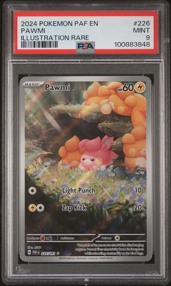 2024 Pokemon Paf En-paldean Fates 226 Pawmi Illustration Rare PSA