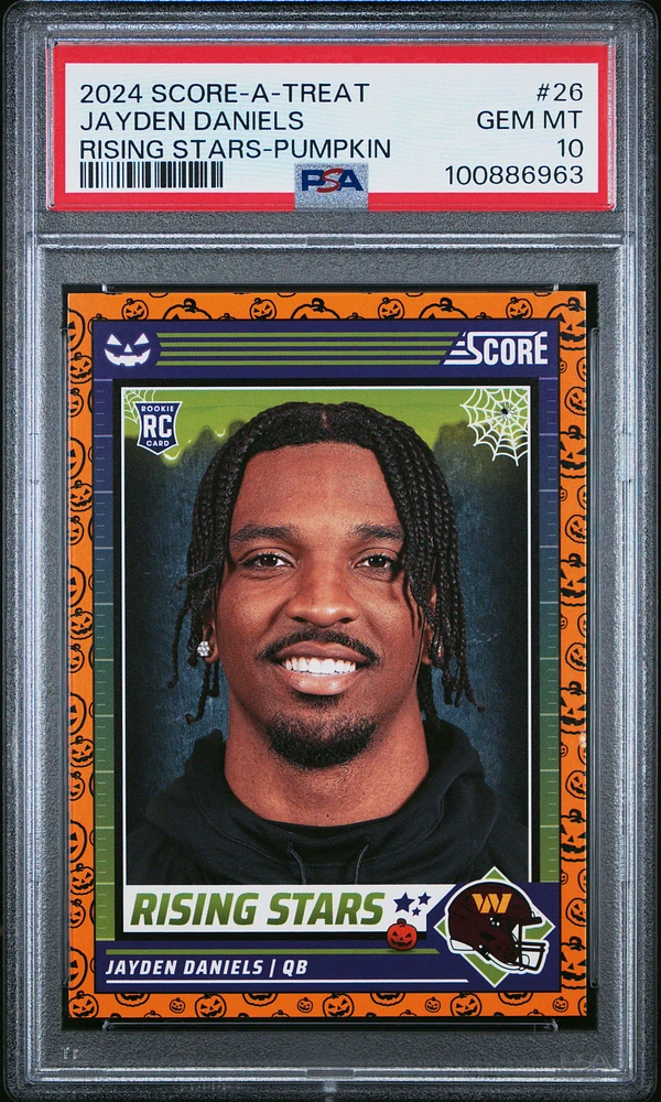 2024 Panini Score-a-treat Rising Stars 26 Jayden Daniels Pumpkin PSA 10