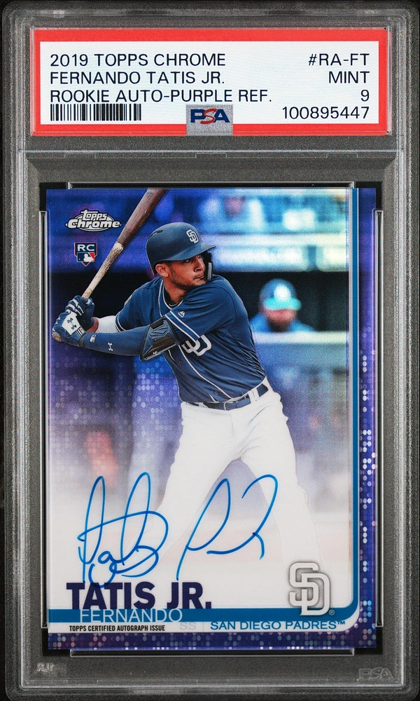 2019 Topps Chrome Rookie Autographs Ra-ft Fernando Tatis Jr. Purple Refractor PSA
