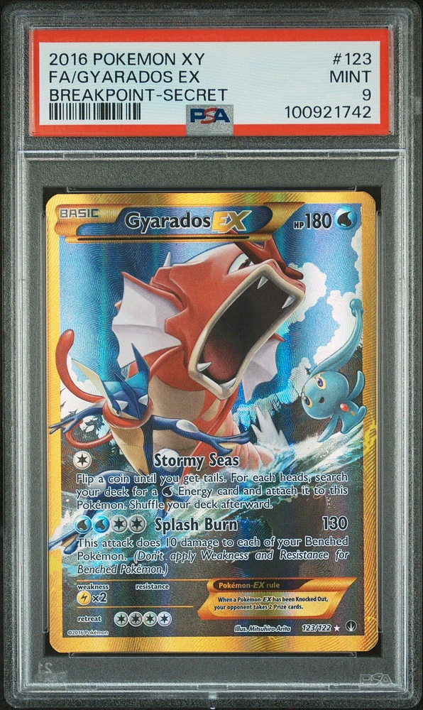 2016 Pokemon Xy Breakpoint 123 Full Art/gyarados Ex Secret PSA