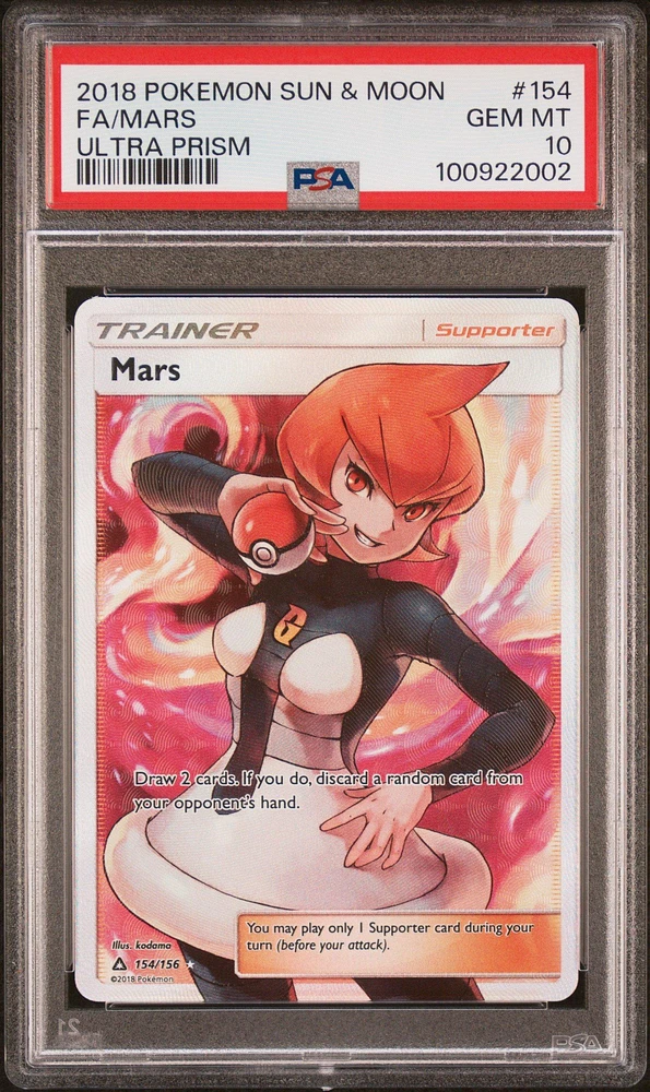 2018 Pokemon Sun & Moon Ultra Prism 154 Full Art/mars PSA