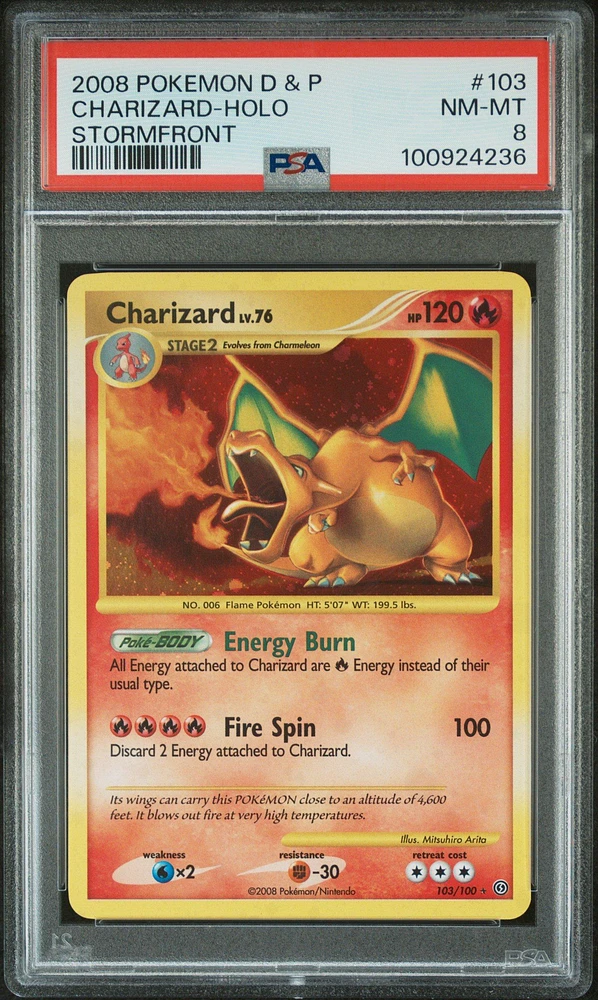 2008 Pokemon Diamond & Pearl Stormfront 103 Charizard-holo PSA