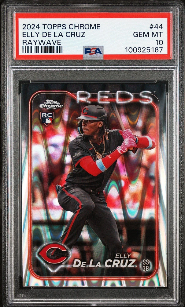2024 Topps Chrome 44 Elly De La Cruz Raywave PSA