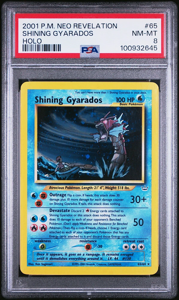 2001 Pokemon Neo Revelation 65 Shining Gyarados-holo PSA