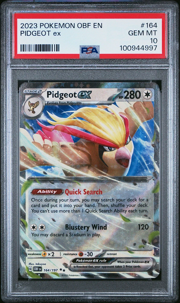 2023 Pokemon Obf En-obsidian Flames Pidgeot Ex PSA