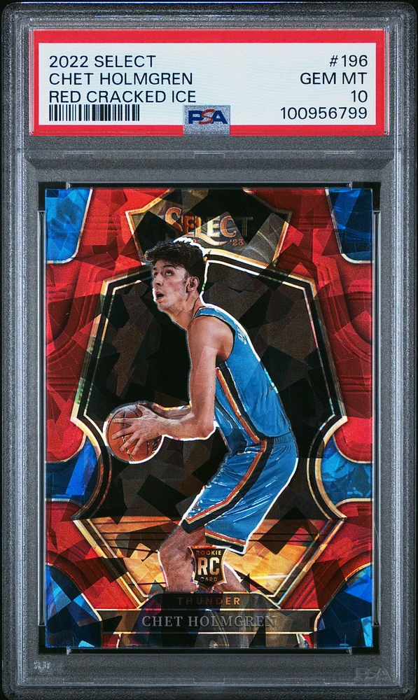 2022 Panini Select Chet Holmgren Red Cracked Ice PSA