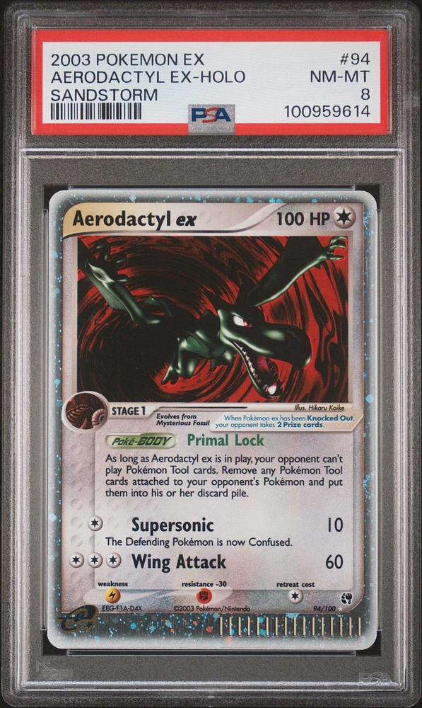 2003 Pokemon Ex Sandstorm 94 Aerodactyl Ex-holo PSA 8