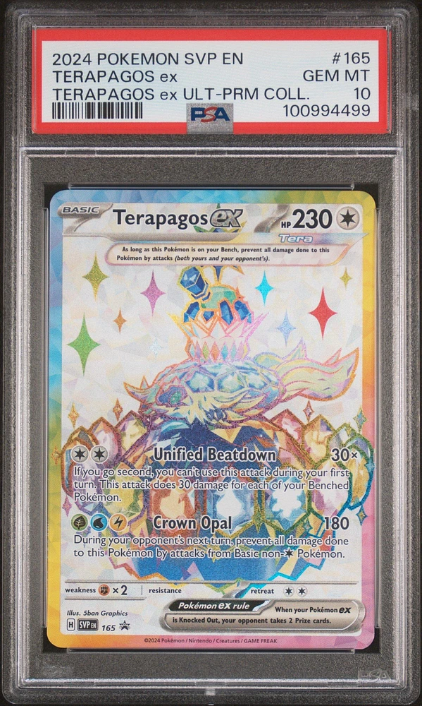 2024 Pokemon Svp En-sv Black Star Promo 165 Terapagos Ex Terapagos Ex Ultra-premium Collection PSA