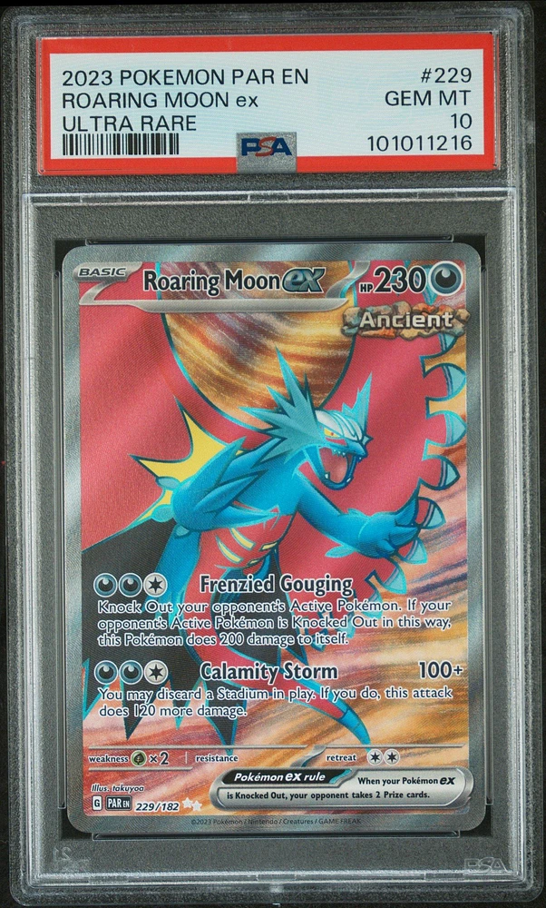 2023 Pokemon Par En-paradox Rift 229 Roaring Moon Ex Ultra Rare PSA