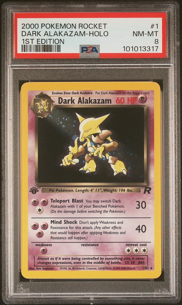 2000 Pokemon Rocket 1 Dark Alakazam-holo 1st Edition PSA