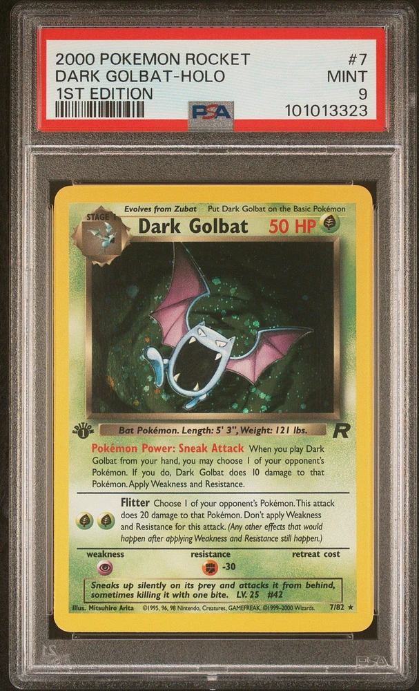 2000 Pokemon Rocket 7 Dark Golbat-holo 1st Edition PSA