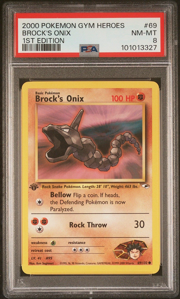 2000 Pokemon Gym Heroes Brock's Onix 1st Edition PSA